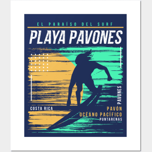 Retro Surfing Playa Pavones, Costa Rica // Vintage Surfer Beach // Surfer's Paradise Posters and Art